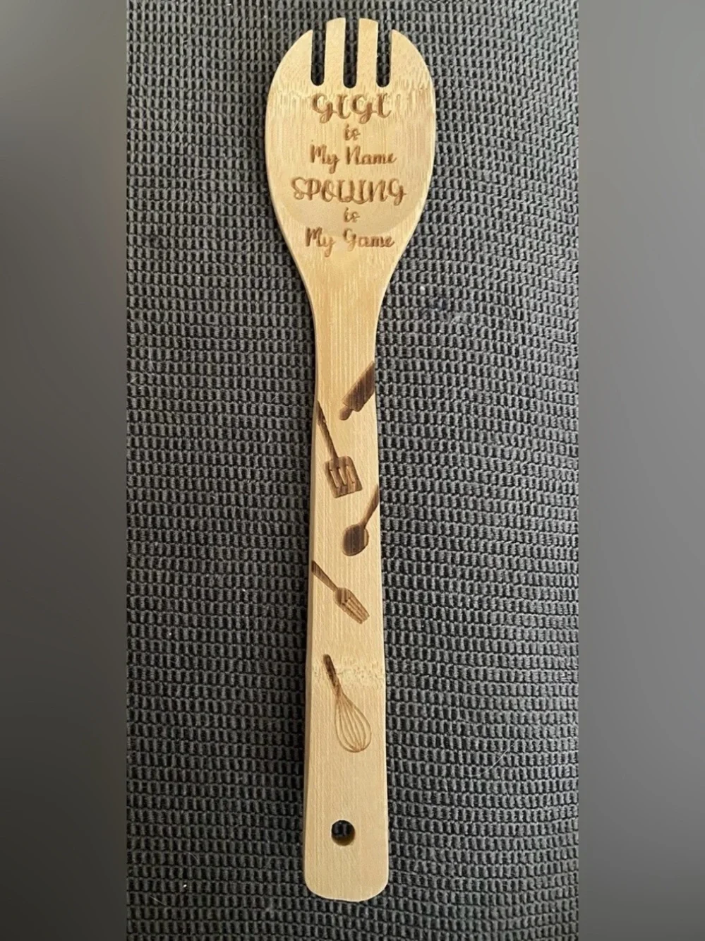 Gigi Engraved Birch Cooking Spoon 12” - Kitchen Utensil